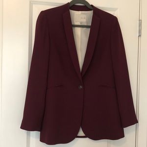 Oak + Fort burgundy blazer, size medium